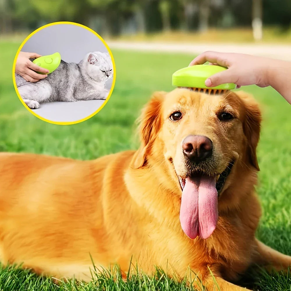 USB Rechargeable Steam Cat Brush 🧼✨ – Self-Cleaning Pet Grooming Comb with Gentle Massage & Detangling for Cats & Dogs🧴 Transform Grooming Into Spa Time for Your Pet! 🐾