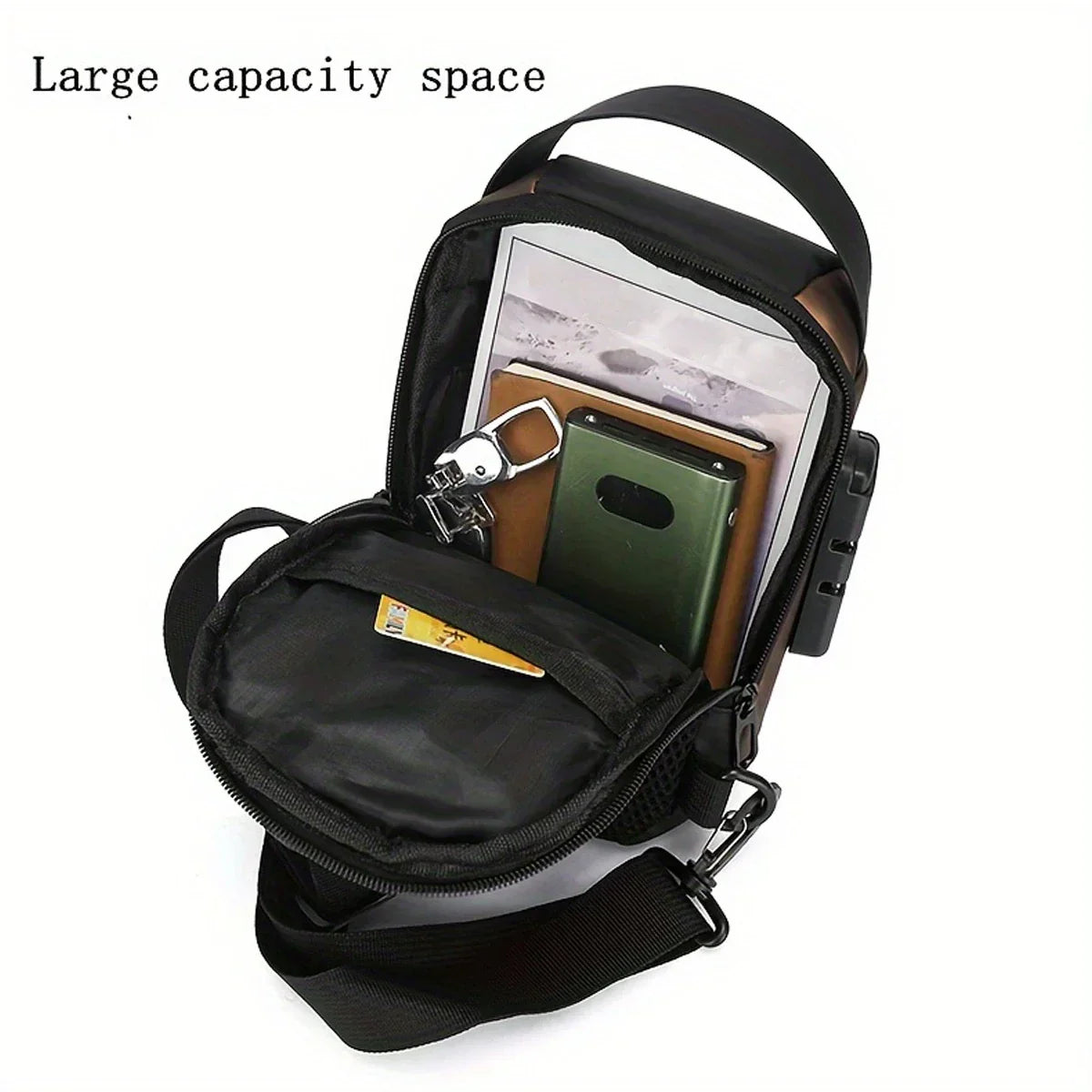 π§³ Anti-Theft Waterproof Sling Bag with USB Charging Port β Sleek, Secure & Smart Carry for Everyday Life - DoorAndSteps E Commerce
