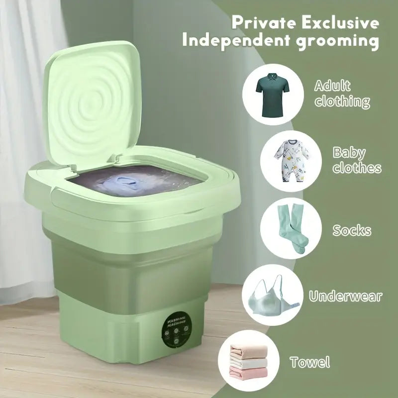 Compact Foldable Mini Washing Machine – Perfect for Baby Clothes, Underwear & Travel Use