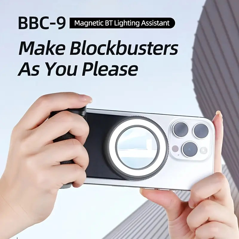 Magnetic Phone Camera Handle – 360° Rotating, Self-Lighting, and Remote-Controlled! - DoorAndSteps E Commerce
