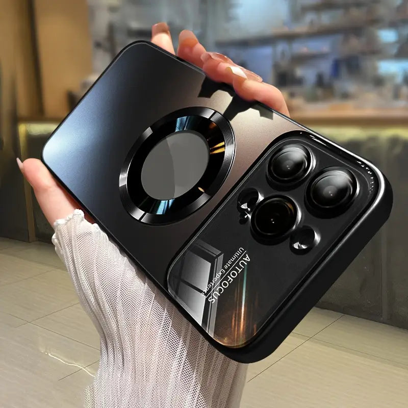 Matte Magnetic Wireless Charging Case – Luxury Titanium Finish | Shockproof & Camera Lens Protection | Compatible with iPhone 16/15/14/13/12 Pro Max - DoorAndSteps E Commerce