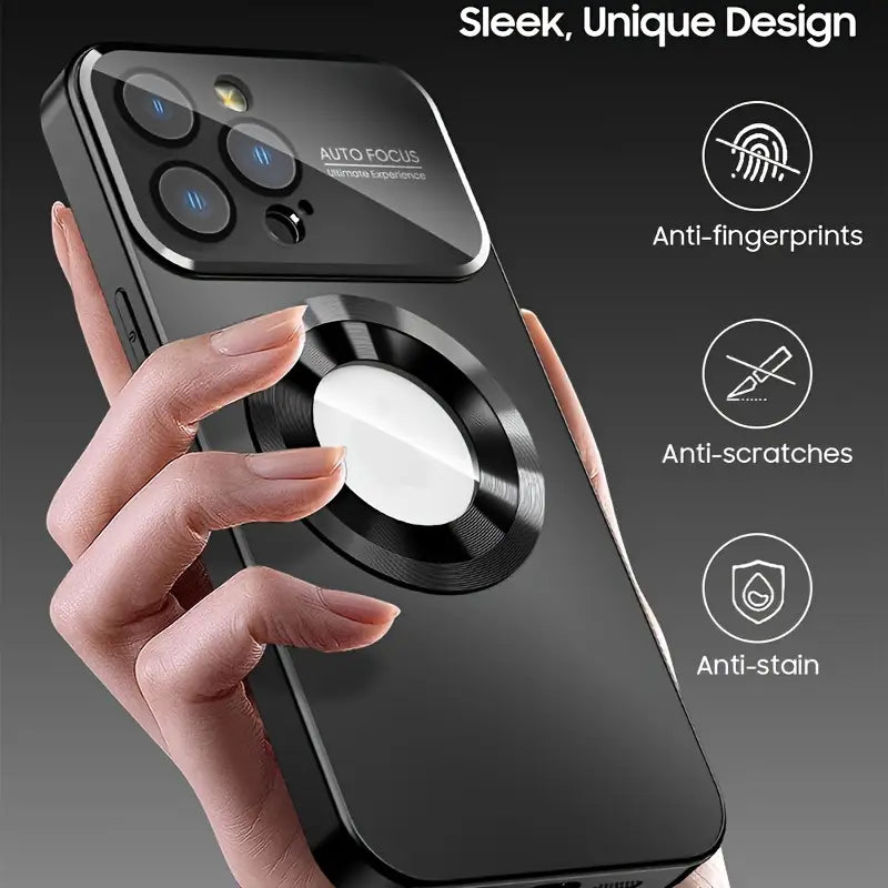 Matte Magnetic Wireless Charging Case – Luxury Titanium Finish | Shockproof & Camera Lens Protection | Compatible with iPhone 16/15/14/13/12 Pro Max - DoorAndSteps E Commerce