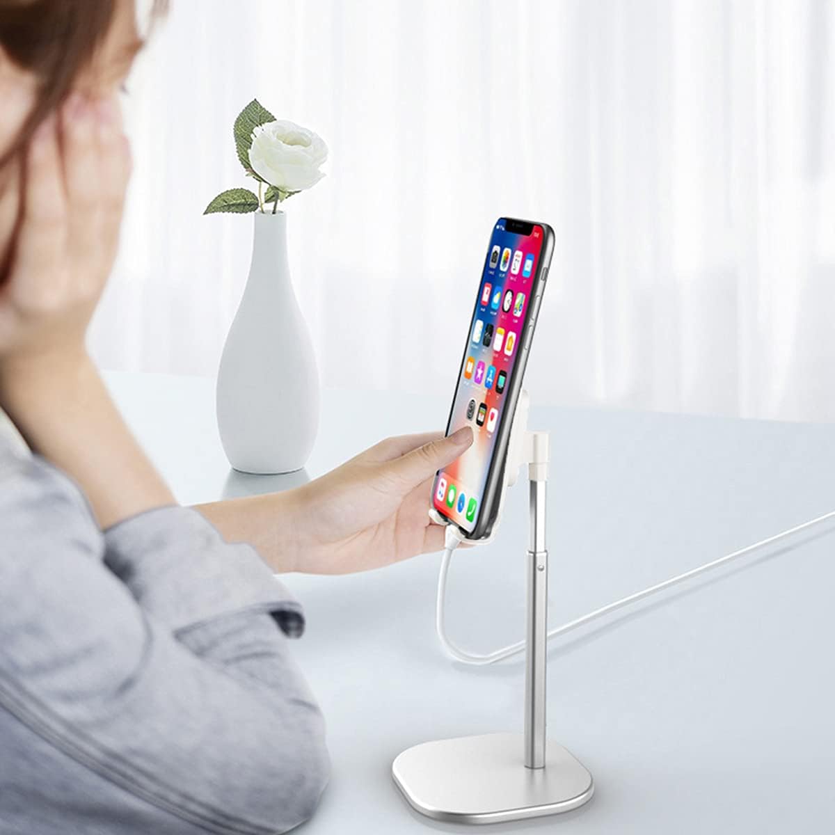 Desktop Tablet Mobile Stand, Adjustable Aluminum - DoorAndSteps E Commerce