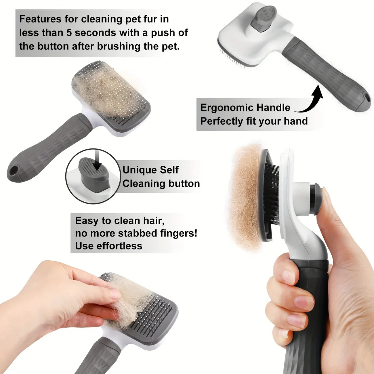 1pc Easy-Clean Pet Grooming Brush πΆπ± β One-Click Deshedding Comb for Dogs & Cats | Gentle, Effective & Mess-Free