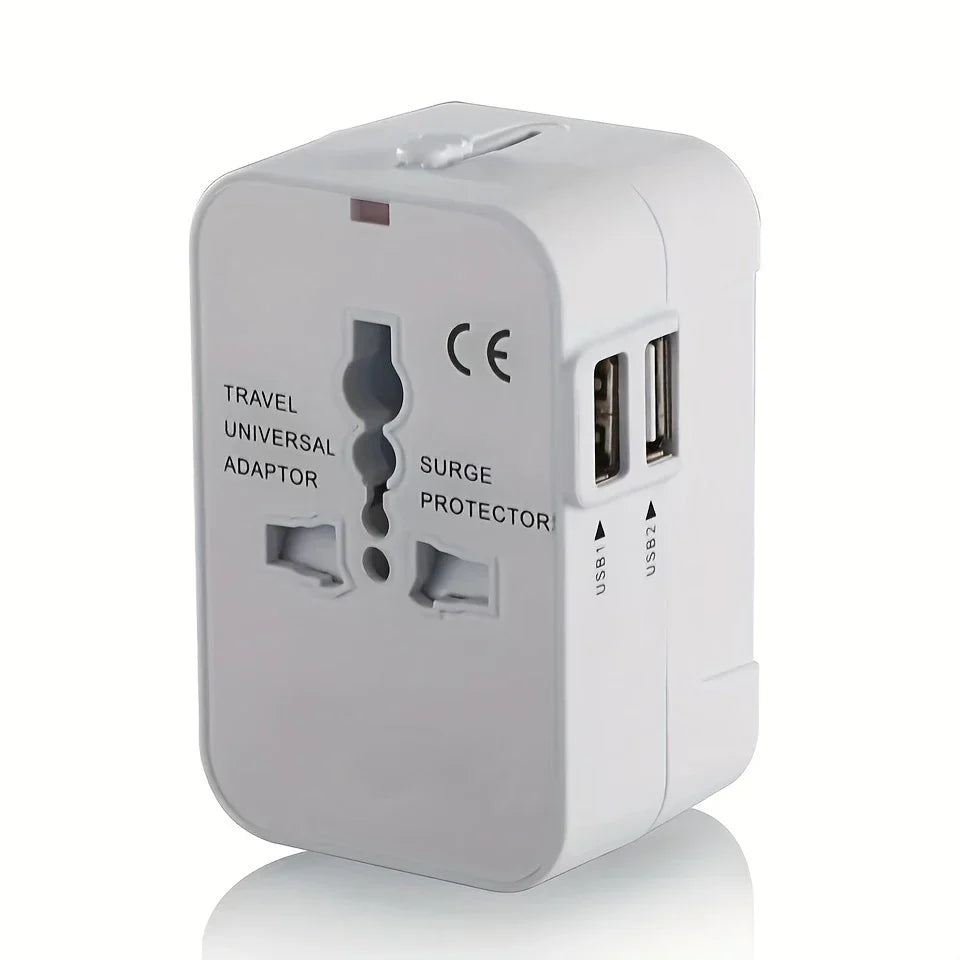 π Universal Travel Adapter with Surge Protection β All-in-One International Plug Converter for 150+ Countries β Smart Charging & Surge Guard - DoorAndSteps E Commerce