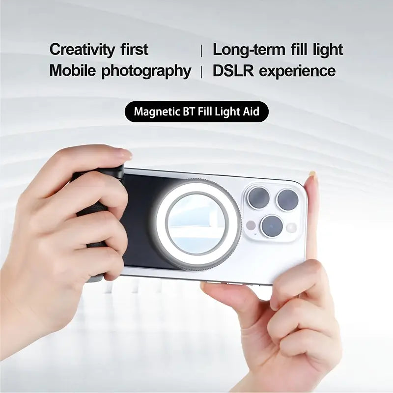 Magnetic Phone Camera Handle – 360° Rotating, Self-Lighting, and Remote-Controlled! - DoorAndSteps E Commerce