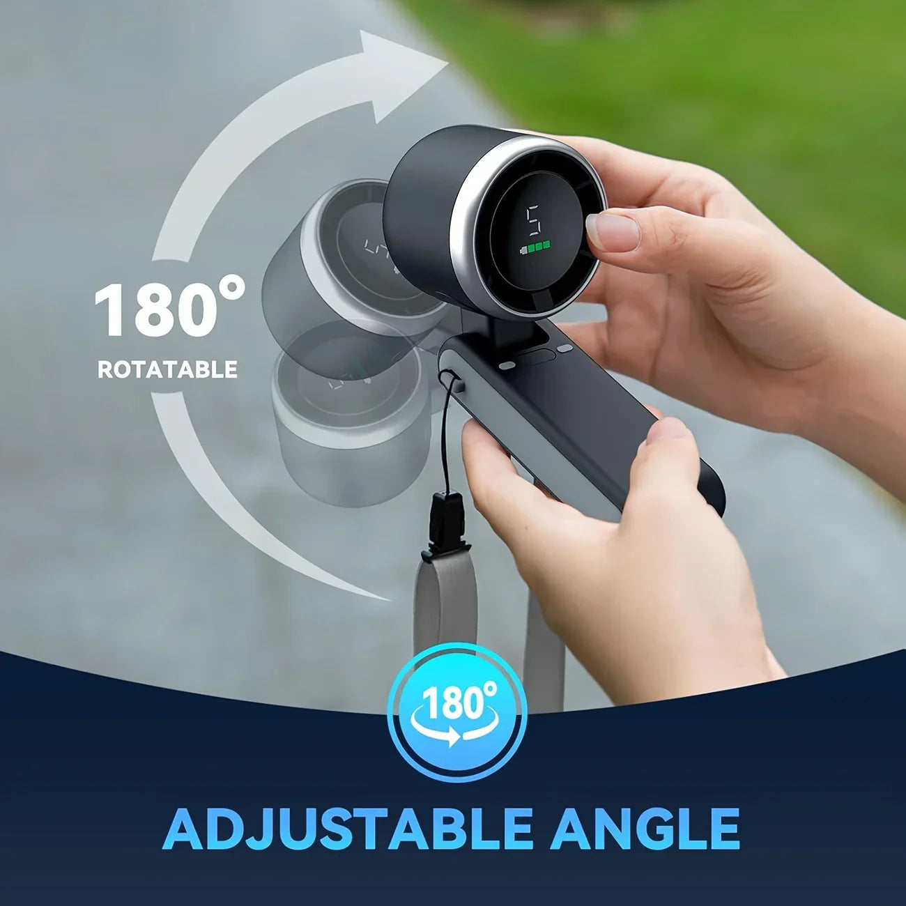 Fan – 5-Speed Foldable USB Rechargeable Mini Fan with 3600mAh Battery | Up to 10H Runtime - DoorAndSteps E Commerce