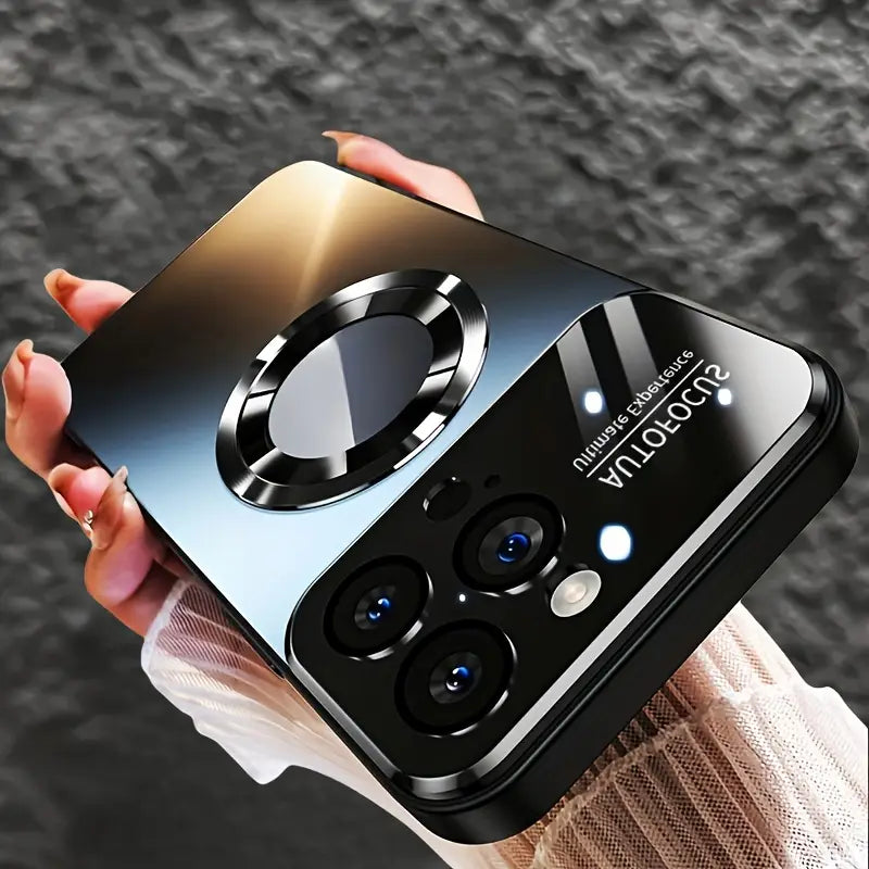 Matte Magnetic Wireless Charging Case – Luxury Titanium Finish | Shockproof & Camera Lens Protection | Compatible with iPhone 16/15/14/13/12 Pro Max - DoorAndSteps E Commerce