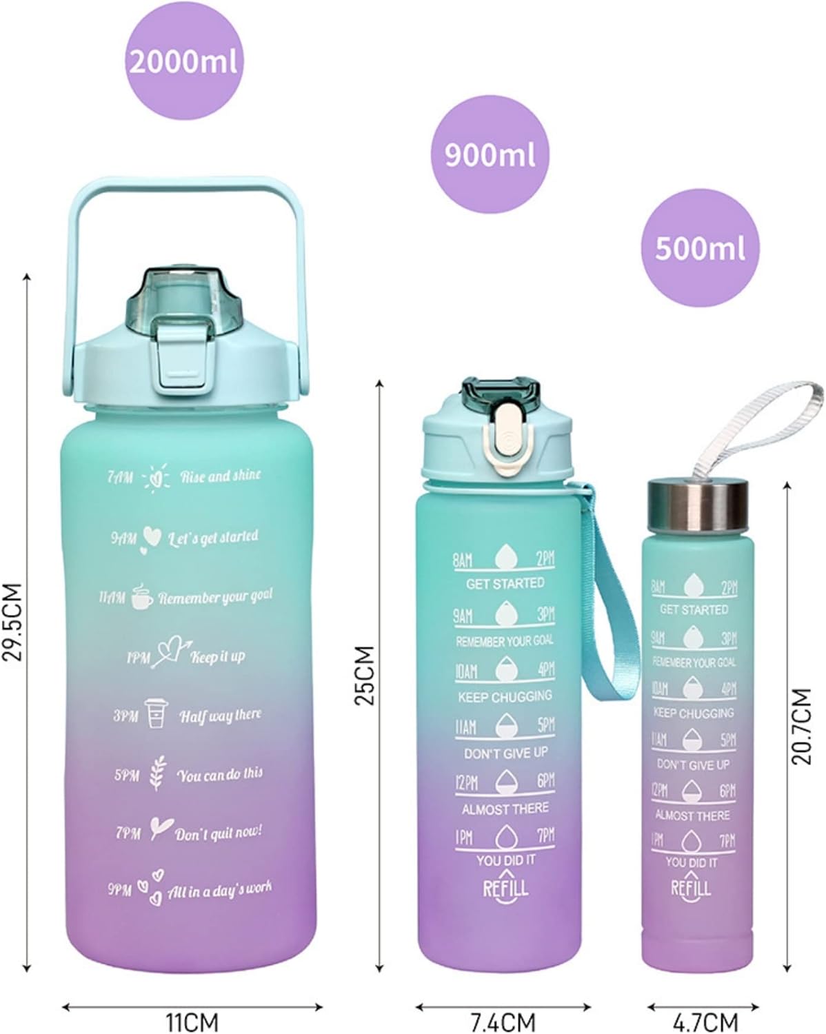 Water Bottles Set of 3 - DoorAndSteps E Commerce
