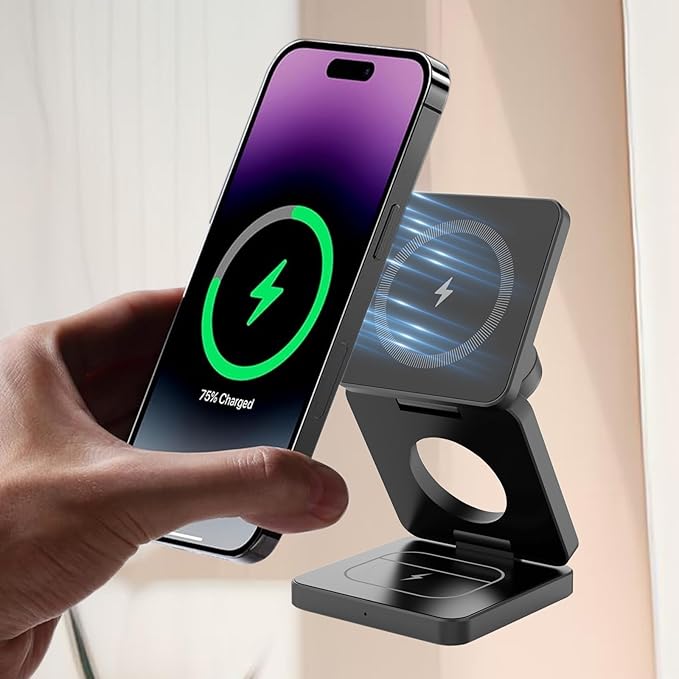 π 3-in-1 Magnetic Foldable Wireless Charger β Fast Charging for All Your Devices! π±βπ§