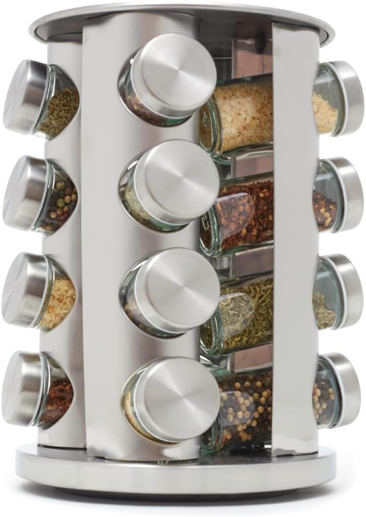 Revolving 16 Jar Spice for kitchen - DoorAndSteps E Commerce