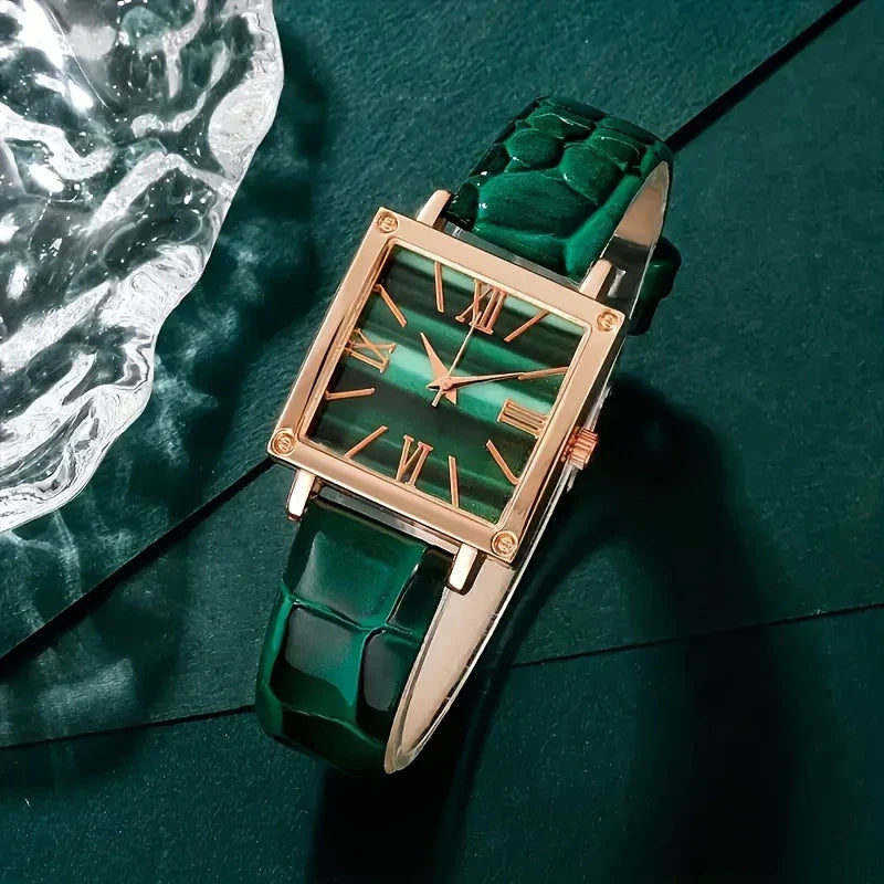 π Elegant Green Quartz Watch & Jewelry Set β 1pc/5pcs | Eid Gift for Her β¨