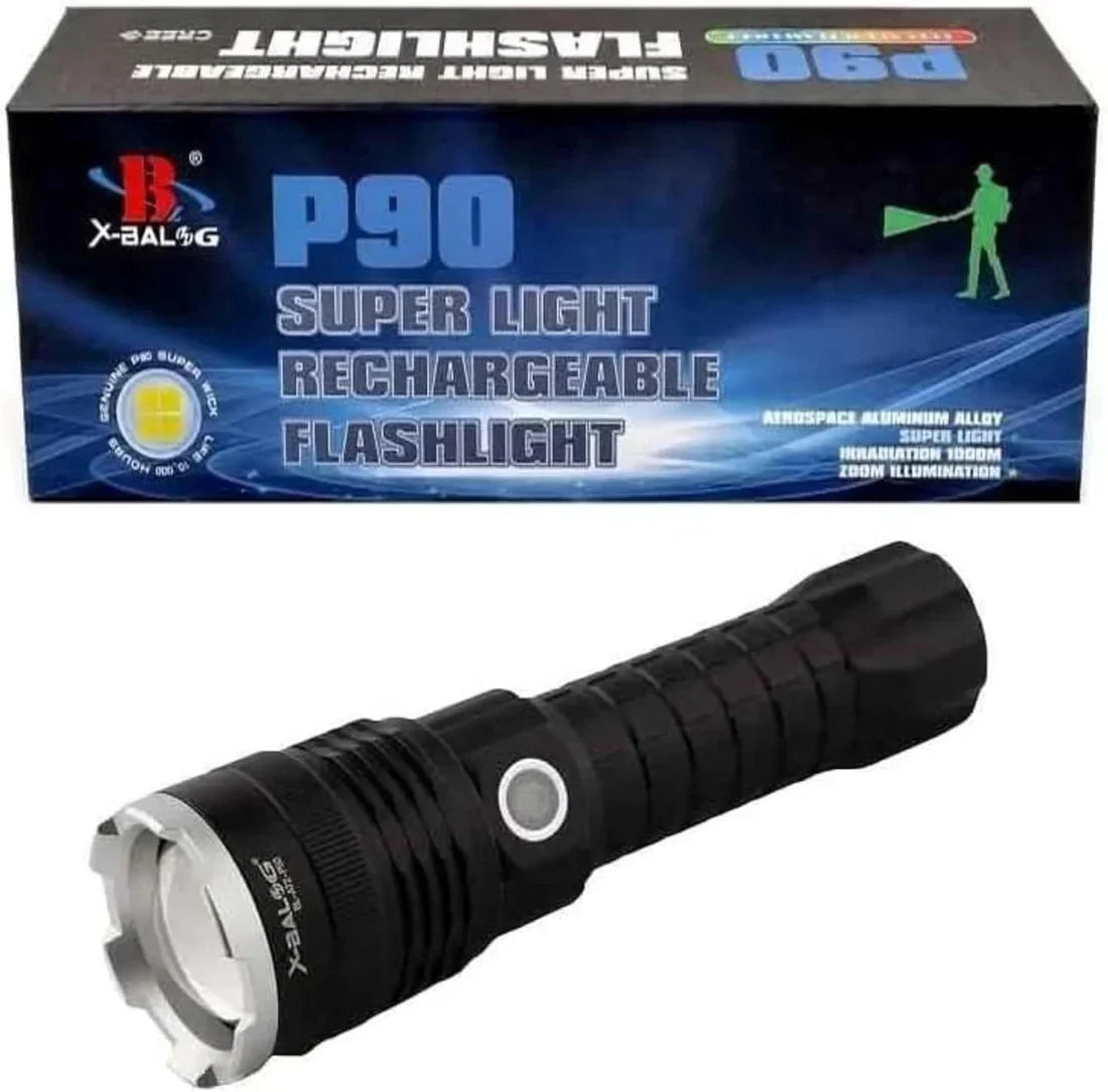 π¦ P90 Super Light Rechargeable Flashlight β Ultra-Bright, Long-Range, and USB Powered β‘π - DoorAndSteps E Commerce