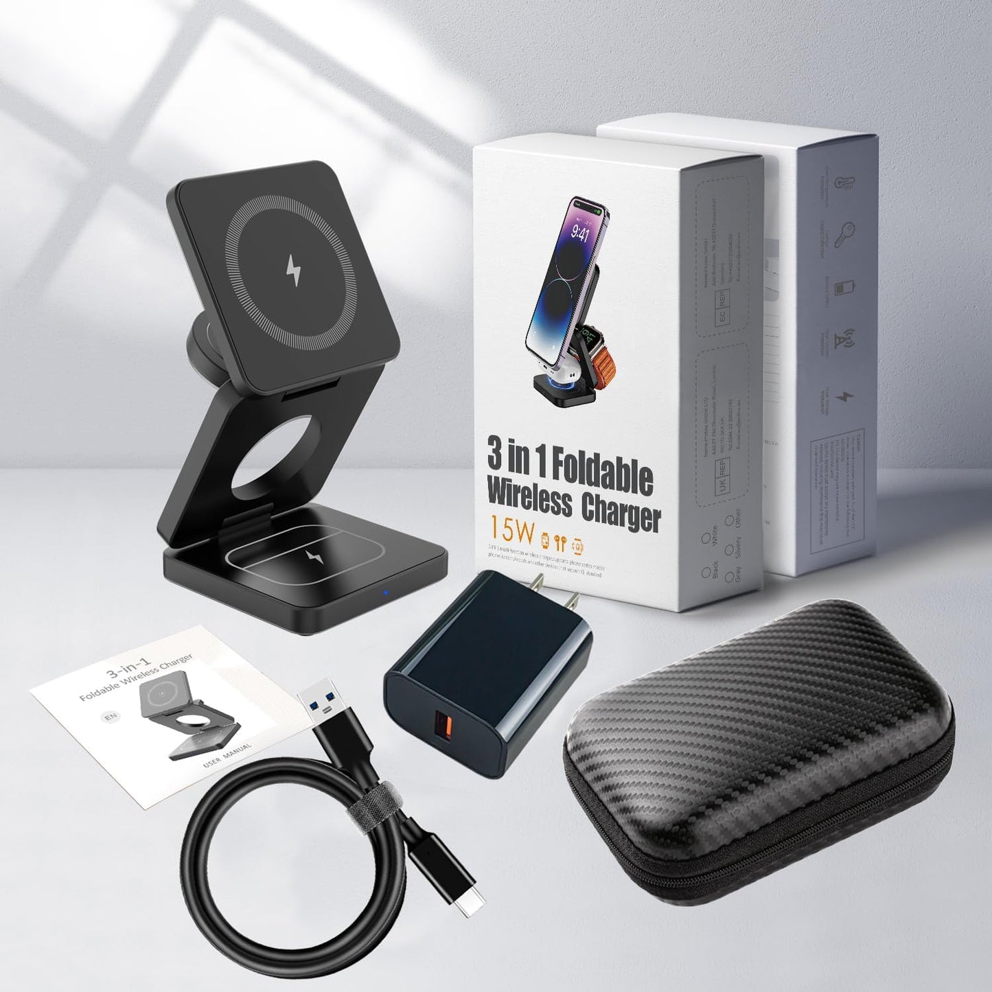 π 3-in-1 Magnetic Foldable Wireless Charger β Fast Charging for All Your Devices! π±βπ§