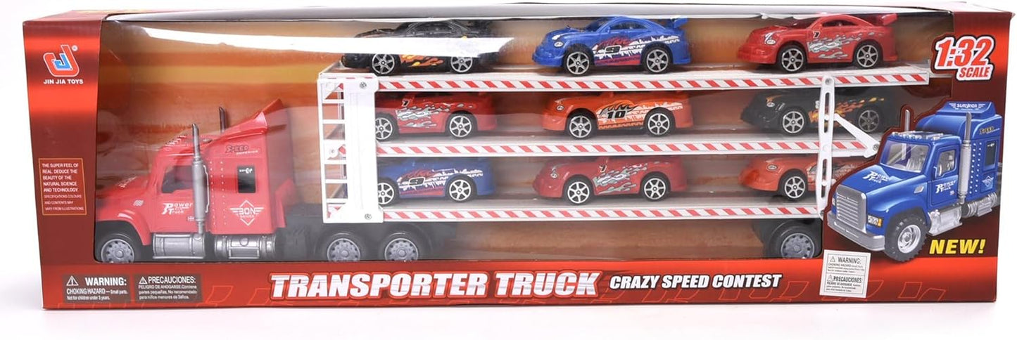 Truck with 9PCS Racing Cars Little - DoorAndSteps E Commerce