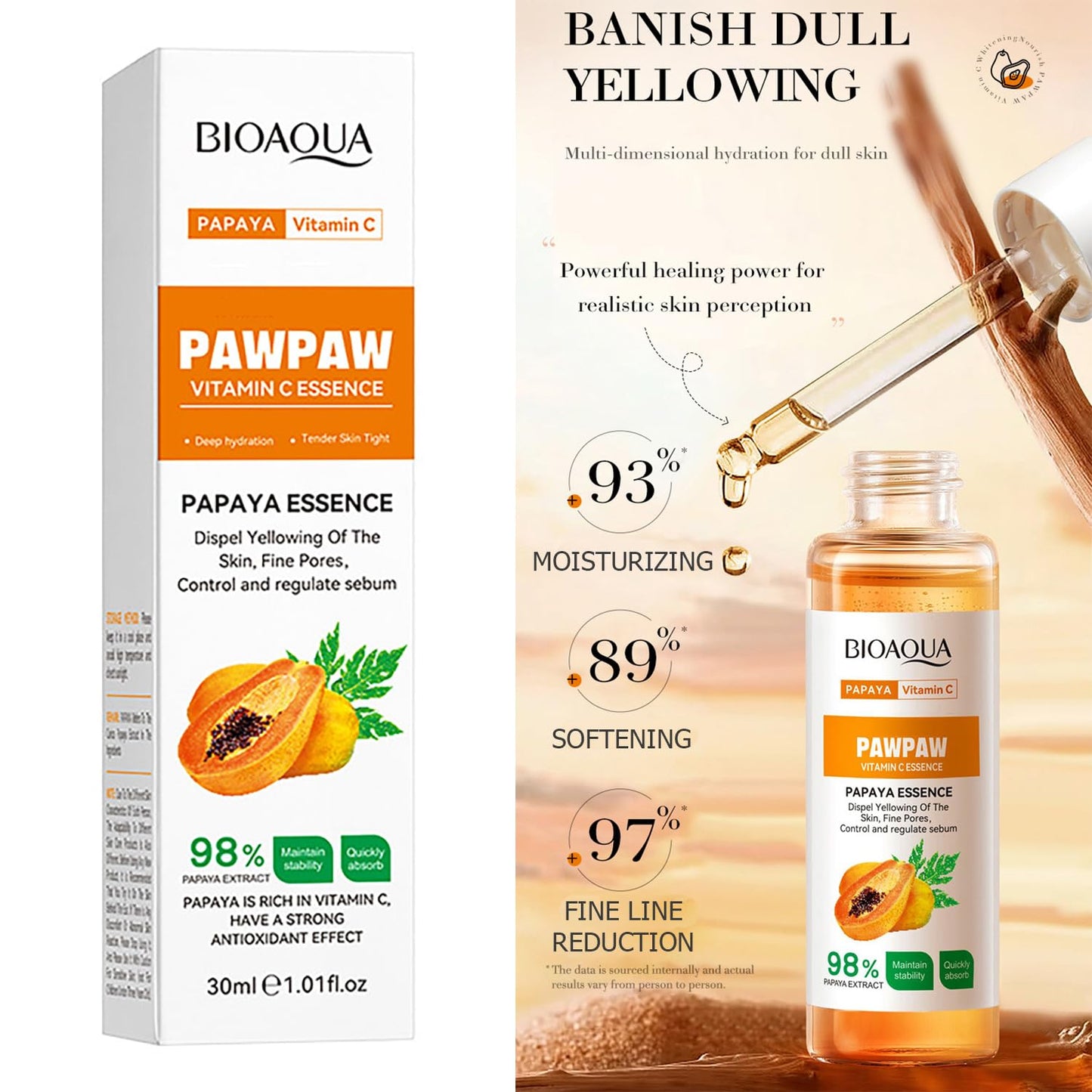 BIOAQUA Papaya Extract Vitamin Hydration Fine Pores 30ml