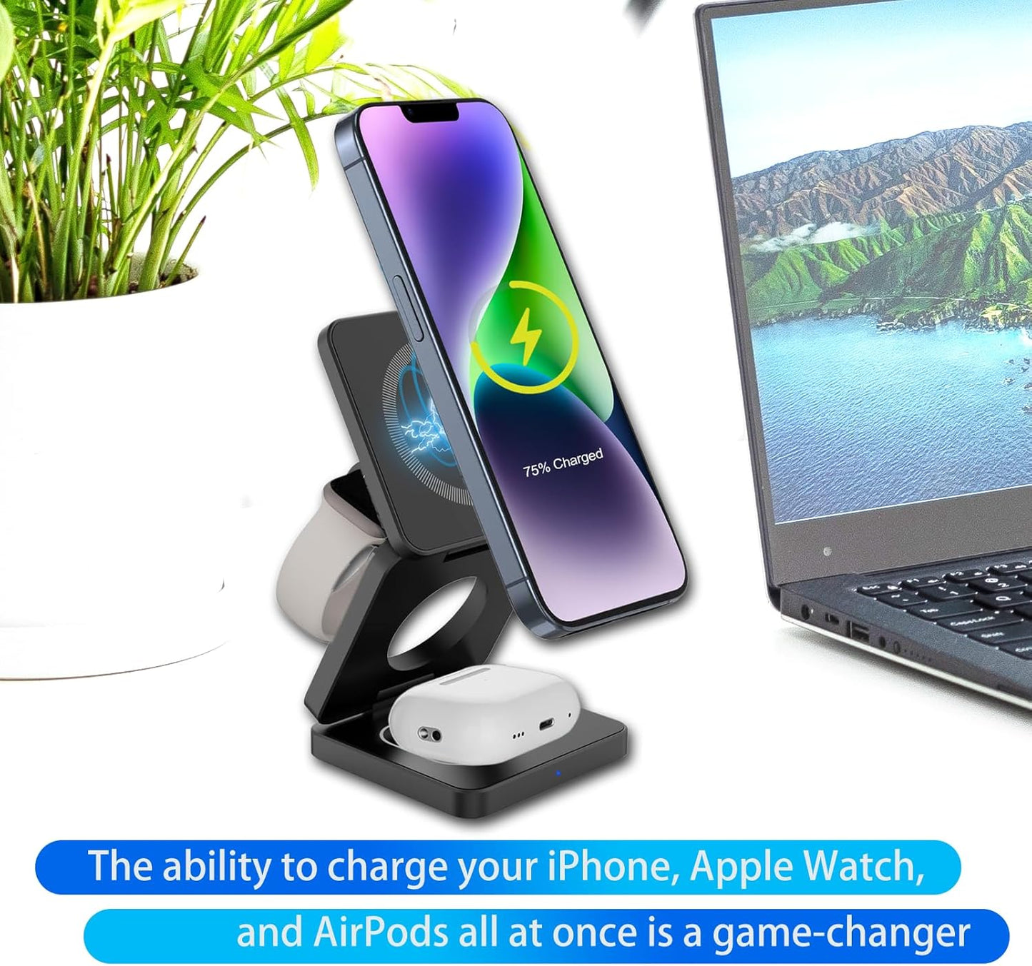 π 3-in-1 Magnetic Foldable Wireless Charger β Fast Charging for All Your Devices! π±βπ§