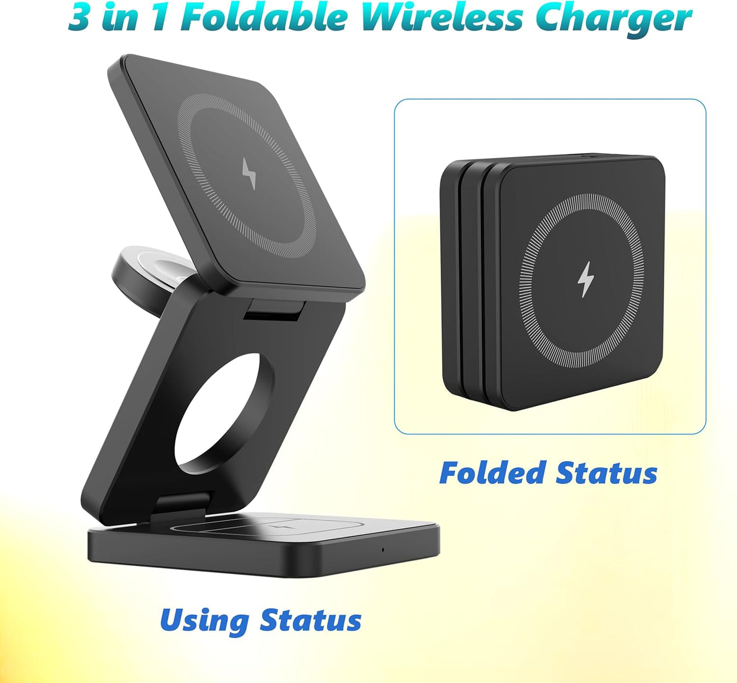 π 3-in-1 Magnetic Foldable Wireless Charger β Fast Charging for All Your Devices! π±βπ§