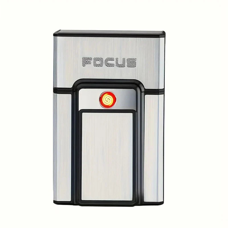 π₯ 2-in-1 Aluminum Cigarette Case with USB Rechargeable Lighter β Style Meets Convenience! - DoorAndSteps E Commerce