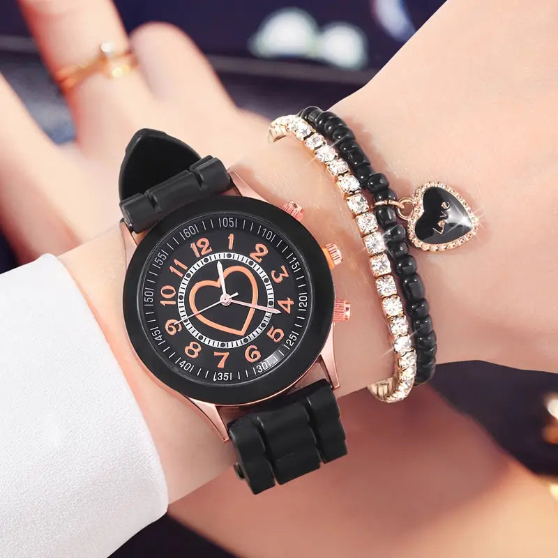 β±οΈ Stylish Couple Watch Set + Magnetic Heart Necklace β A Perfect Gift for Love & Friendship π - DoorAndSteps E Commerce