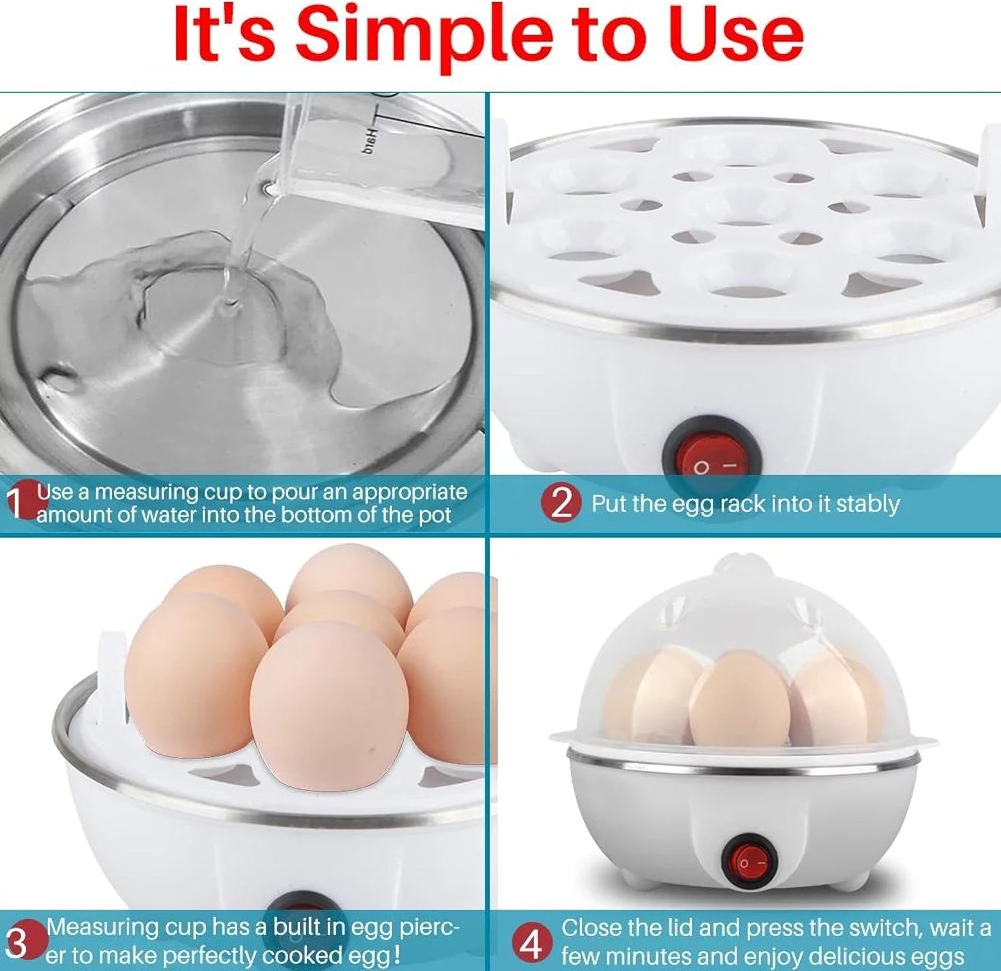 Egg poucher, 350W Electric White Egg boiler - DoorAndSteps E Commerce