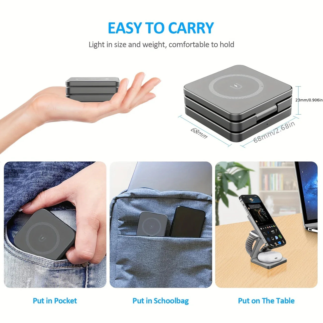 π 3-in-1 Magnetic Foldable Wireless Charger β Fast Charging for All Your Devices! π±βπ§