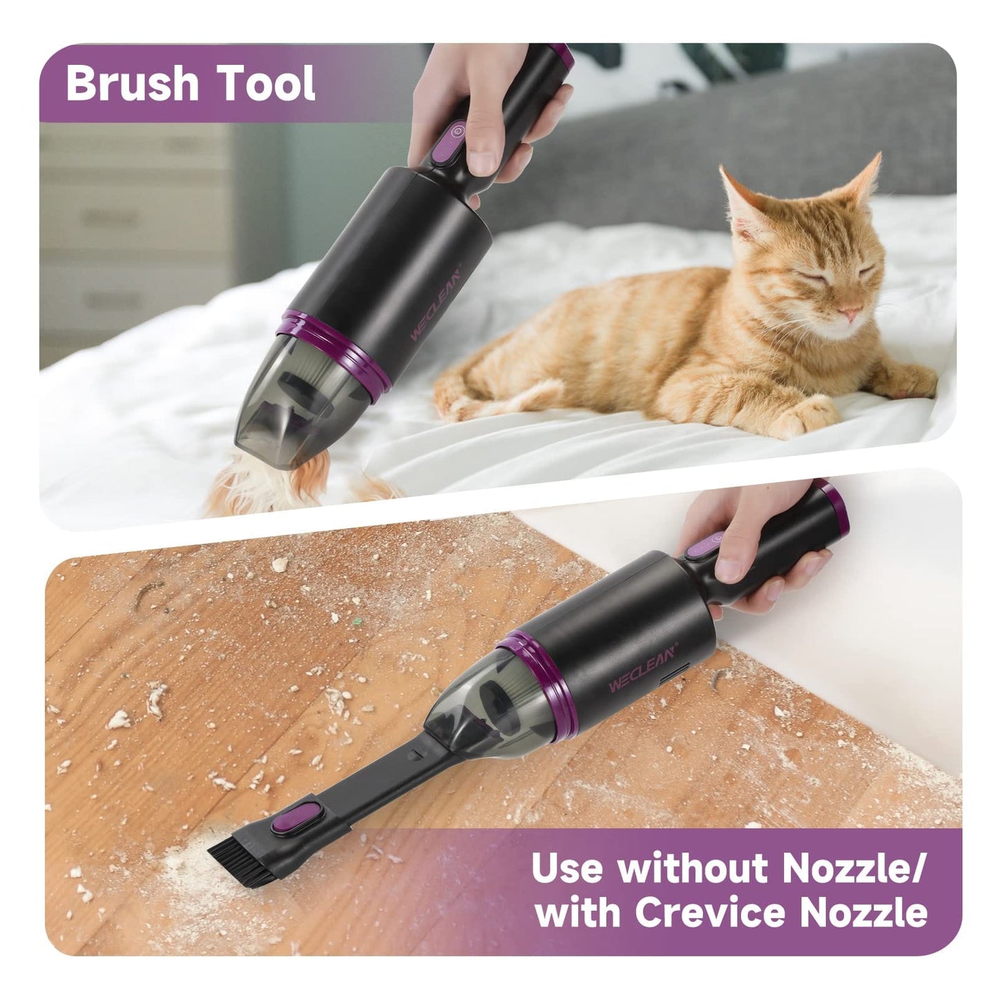 Handheld vacuum cleaner (black + purple) - DoorAndSteps E Commerce