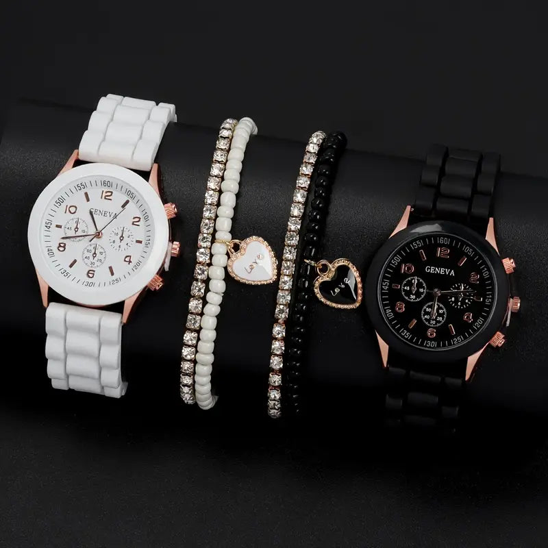 β±οΈ Stylish Couple Watch Set + Magnetic Heart Necklace β A Perfect Gift for Love & Friendship π - DoorAndSteps E Commerce