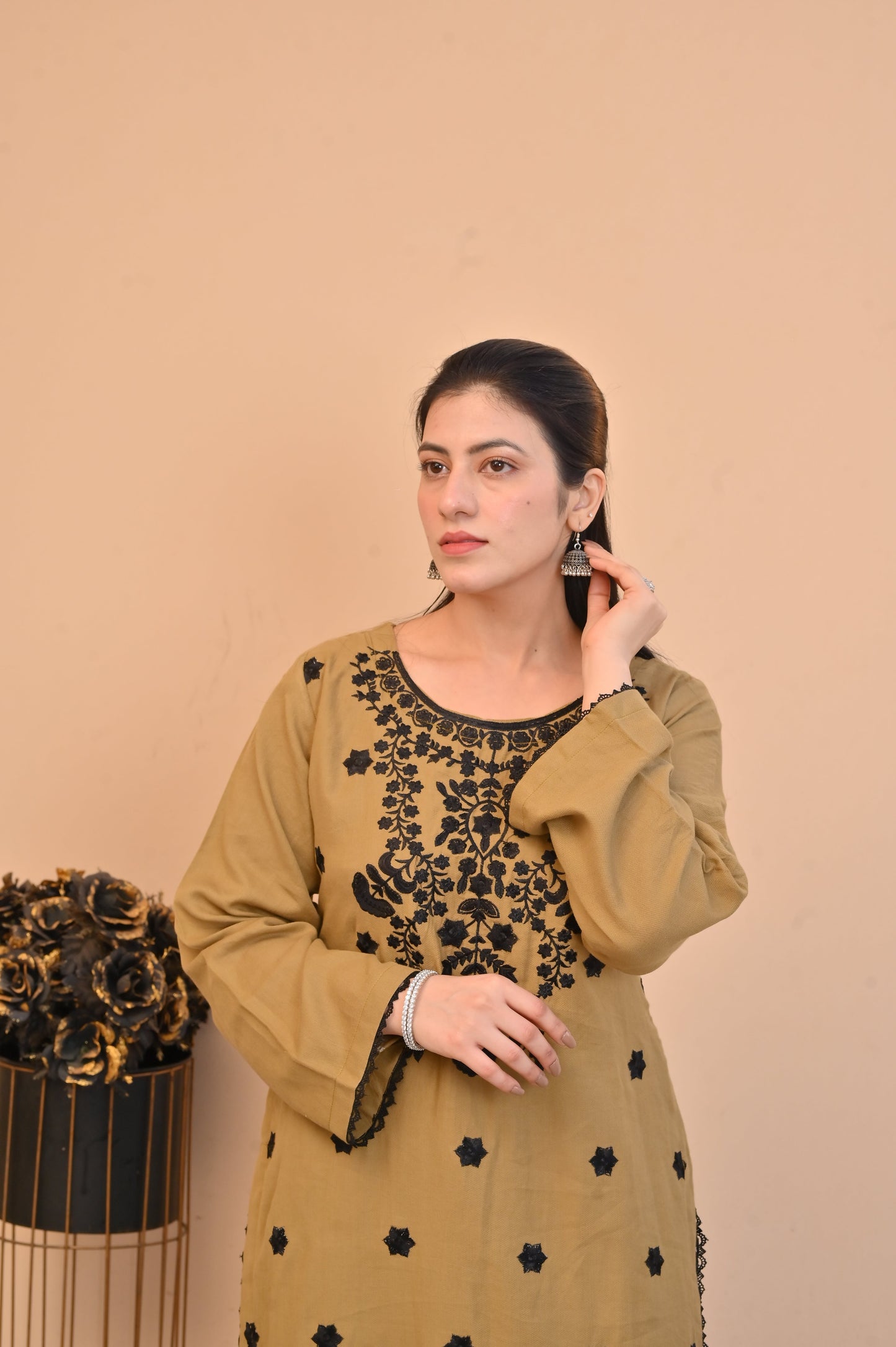 Elegant Mustard 2-Piece Embroidered Summer Cotton Suit for Women - DoorAndSteps E Commerce