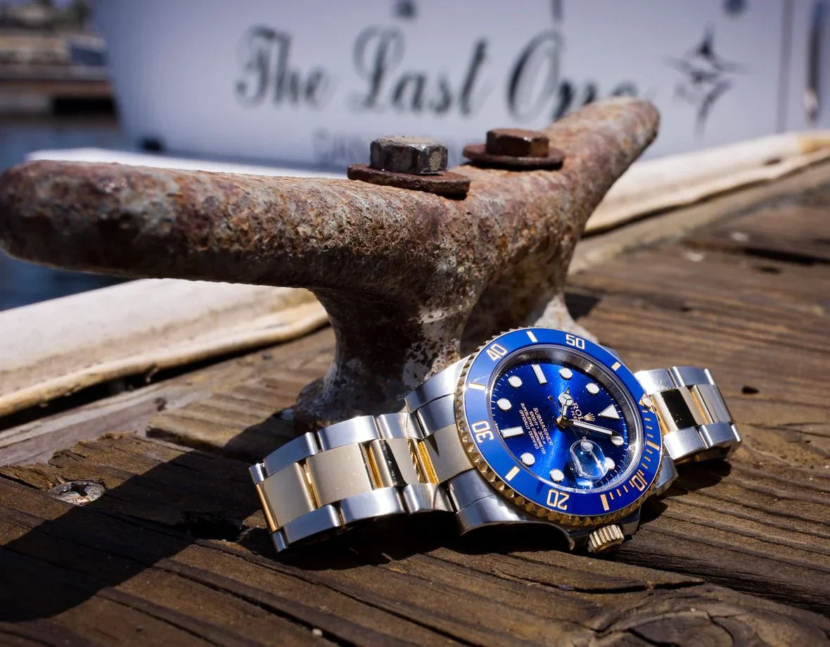 Two-Tone Blue Dial Luxury Dive Watch – Bold Precision Meets Timeless Elegance(RL 5218) - DoorAndSteps E Commerce