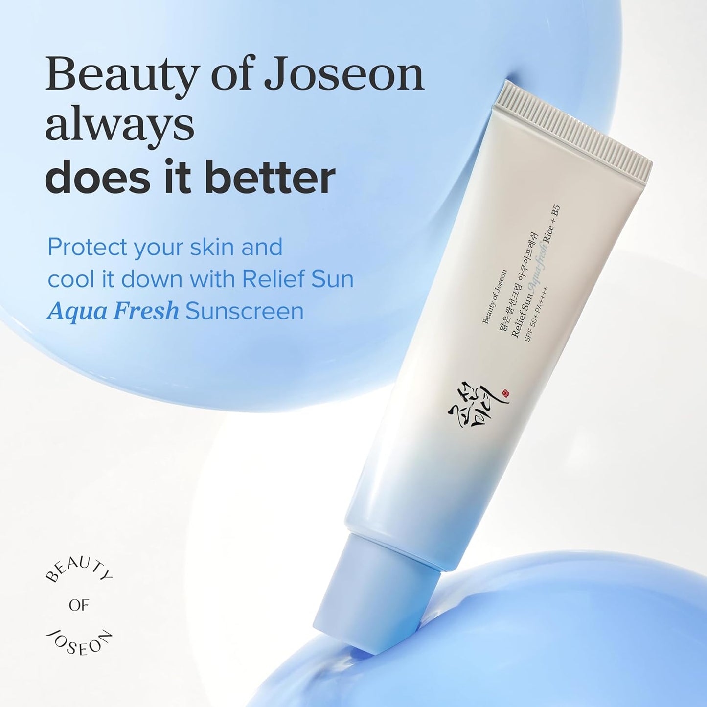Sun Aqua-Fresh Sunscreen Rice + Panthenol SPF 50+ PA++++ Lightweight Daily UV Protector for Acne-Prone Sensitive Skin Korean skincare for Men and Women 50ml