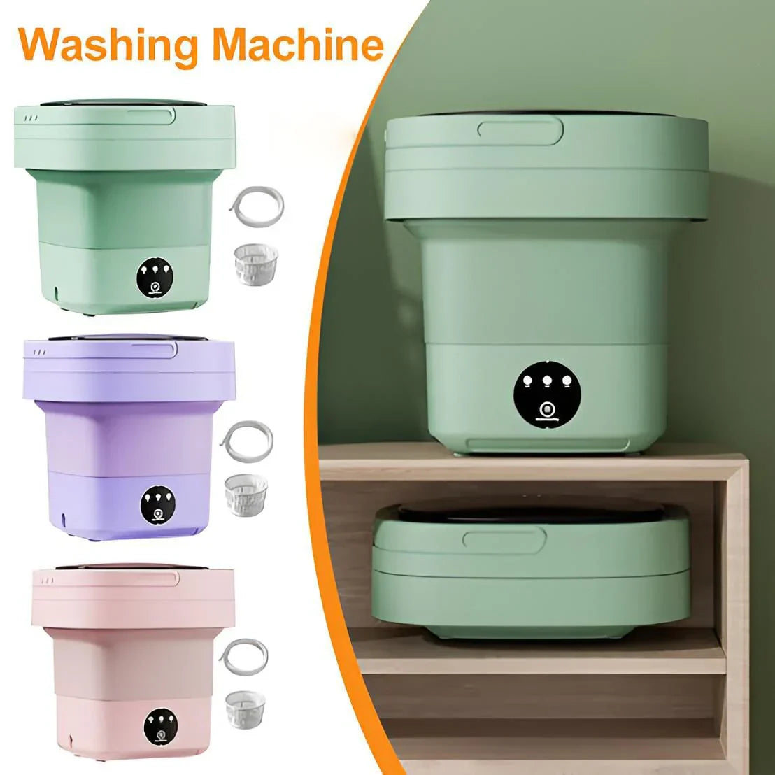 Compact Foldable Mini Washing Machine – Perfect for Baby Clothes, Underwear & Travel Use