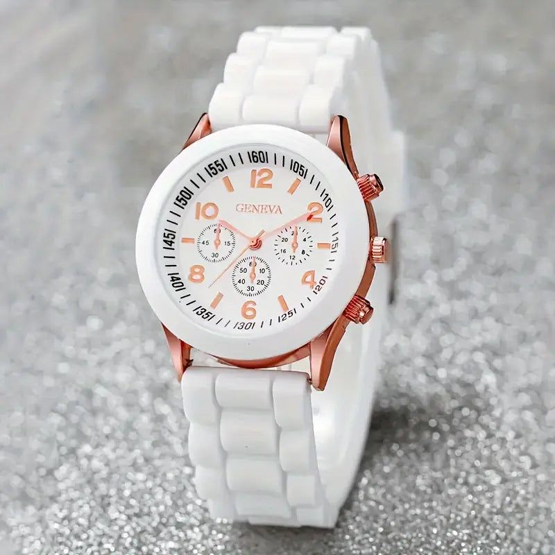 ββ¨ Elegant Women's Quartz Watch + 4-Piece Jewelry Set ππ | Perfect Gift Combo ππ - DoorAndSteps E Commerce