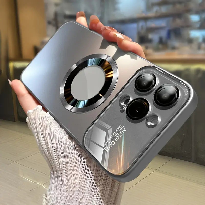 Matte Magnetic Wireless Charging Case – Luxury Titanium Finish | Shockproof & Camera Lens Protection | Compatible with iPhone 16/15/14/13/12 Pro Max - DoorAndSteps E Commerce