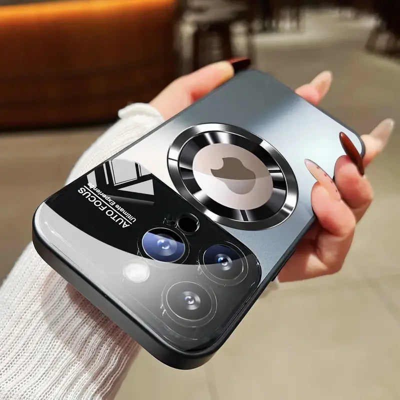 Matte Magnetic Wireless Charging Case – Luxury Titanium Finish | Shockproof & Camera Lens Protection | Compatible with iPhone 16/15/14/13/12 Pro Max - DoorAndSteps E Commerce