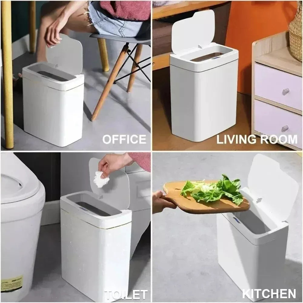 Kitchen Bathroom Automatic Garbage Bin Smart Bathroom Trash Can, Automatic Bagging, Touchless Sensor - DoorAndSteps E Commerce