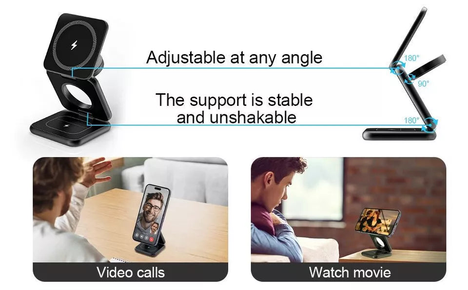 π 3-in-1 Magnetic Foldable Wireless Charger β Fast Charging for All Your Devices! π±βπ§