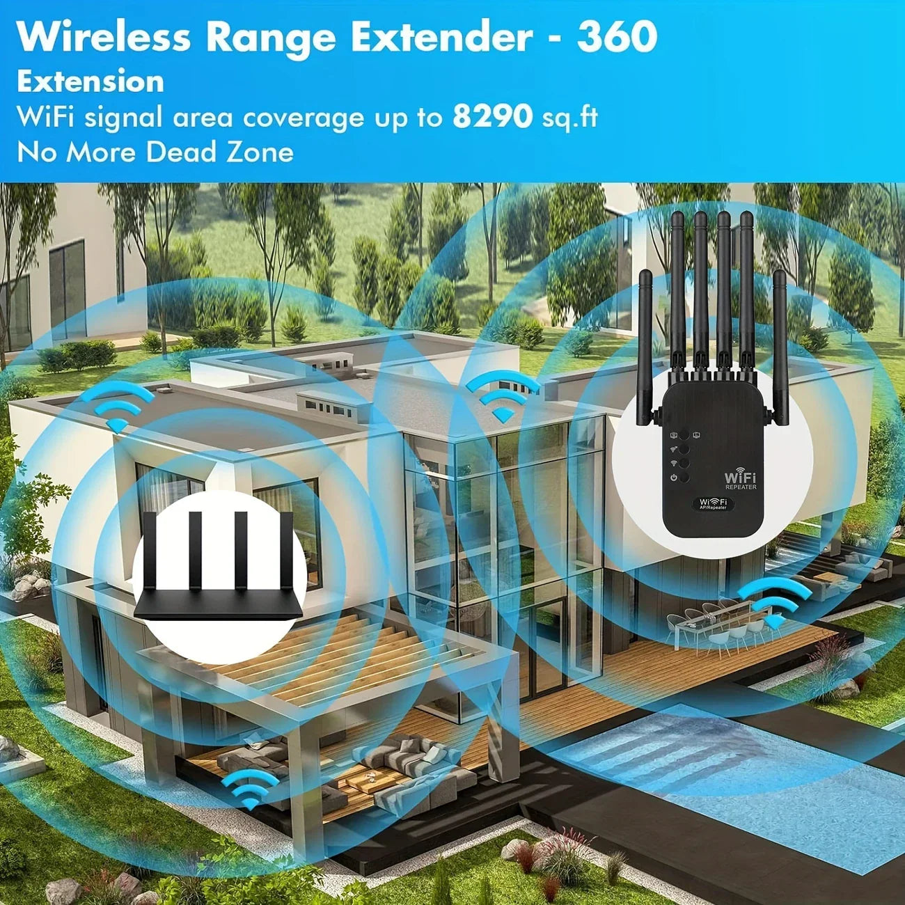 🔥 High-Speed WiFi Repeater – Covers Up to 25 Devices | Signal Booster & Internet Extender for Home & Office 🌐 - DoorAndSteps E Commerce 