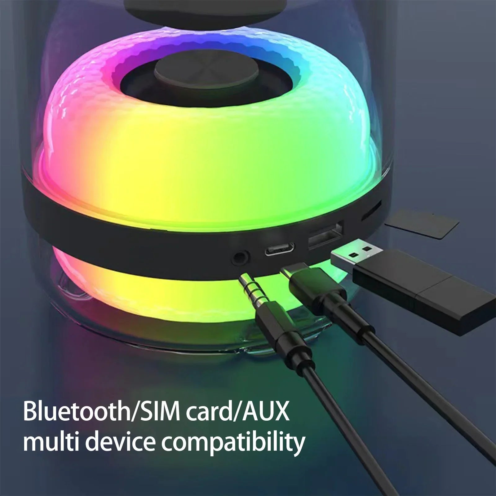 🔊 Colorful LED Glass Light Bluetooth Speaker – Transparent Case, Deep Bass Subwoofer, Portable Outdoor Audio 🌈🎶 - DoorAndSteps E Commerce 