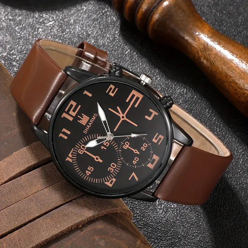 🕰️ 5pcs Men’s Fashion Quartz Watch & Bracelet Set – Sleek Style for the Modern Gentleman 💼✨ - DoorAndSteps E Commerce 