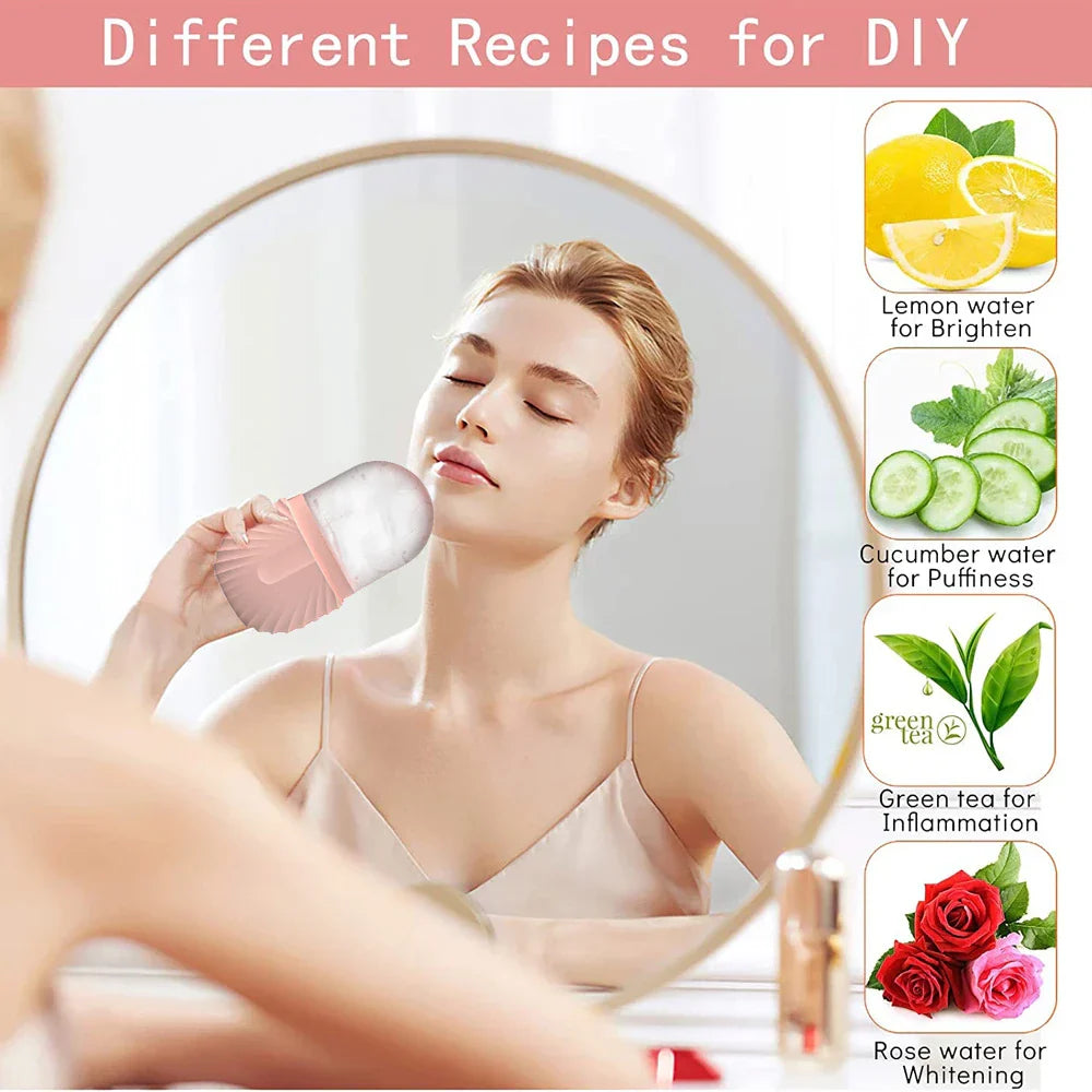❄️ Ice Face Roller – Reusable Facial Massager for Puffiness Relief, Skin Glow, and Contour Care 🌿✨ - DoorAndSteps E Commerce 