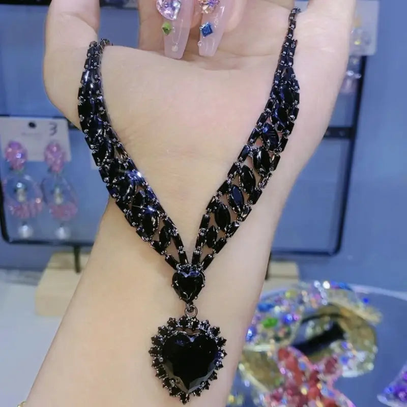 💙 2025 Ocean Heart Necklace & Earring Set – Elegant, Fade-Resistant & Timelessly Beautiful 🌊✨ - DoorAndSteps E Commerce 