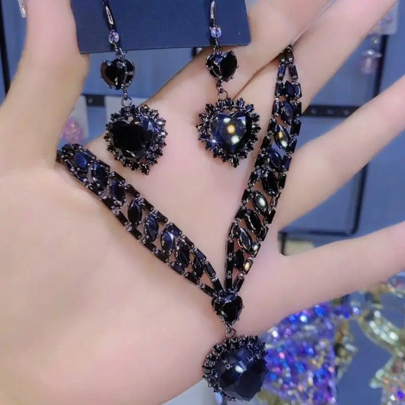 💙 2025 Ocean Heart Necklace & Earring Set – Elegant, Fade-Resistant & Timelessly Beautiful 🌊✨ - DoorAndSteps E Commerce 