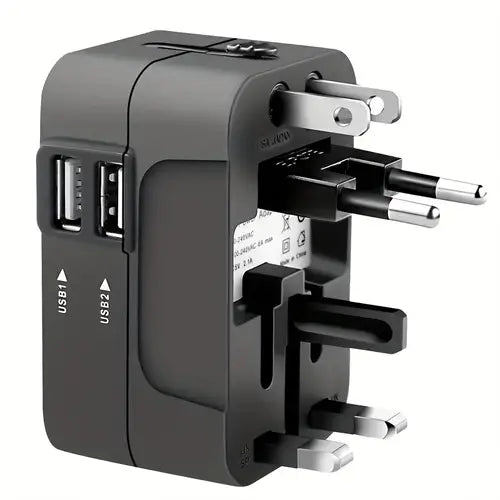 🔌 Universal Travel Adapter with Surge Protection – All-in-One International Plug Converter for 150+ Countries – Smart Charging & Surge Guard - DoorAndSteps E Commerce 