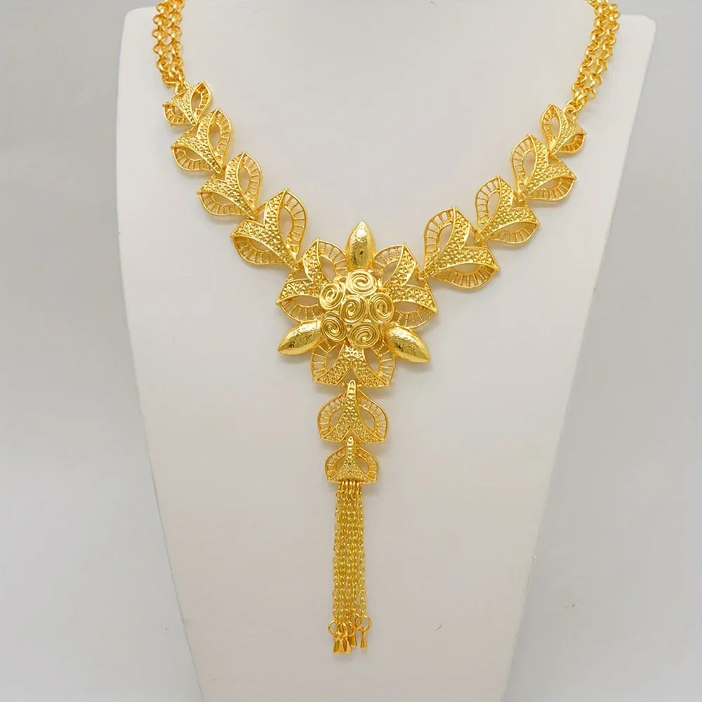 ✨ Exquisite Middle East Africa Dubai Golden Tassel Jewelry Set – Timeless Elegance with Cultural Grace 💛 - DoorAndSteps E Commerce 