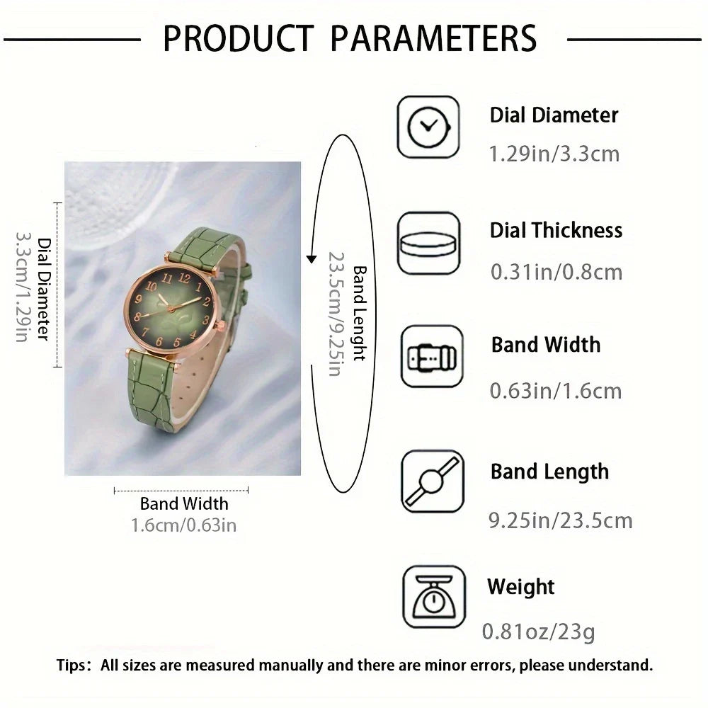 🌿✨ One Leaf Women’s Digital Dial Quartz Watch + 4-Piece Jewelry Set – Stylish Elegance for Every Occasion 💖 - DoorAndSteps E Commerce 