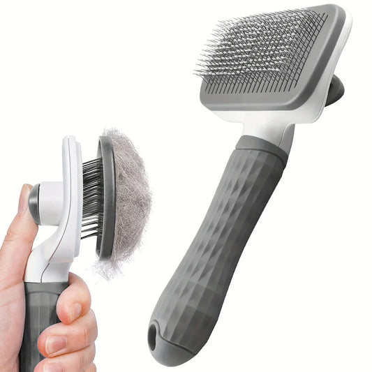 1pc Easy-Clean Pet Grooming Brush 🐶🐱 – One-Click Deshedding Comb for Dogs & Cats | Gentle, Effective & Mess-Free