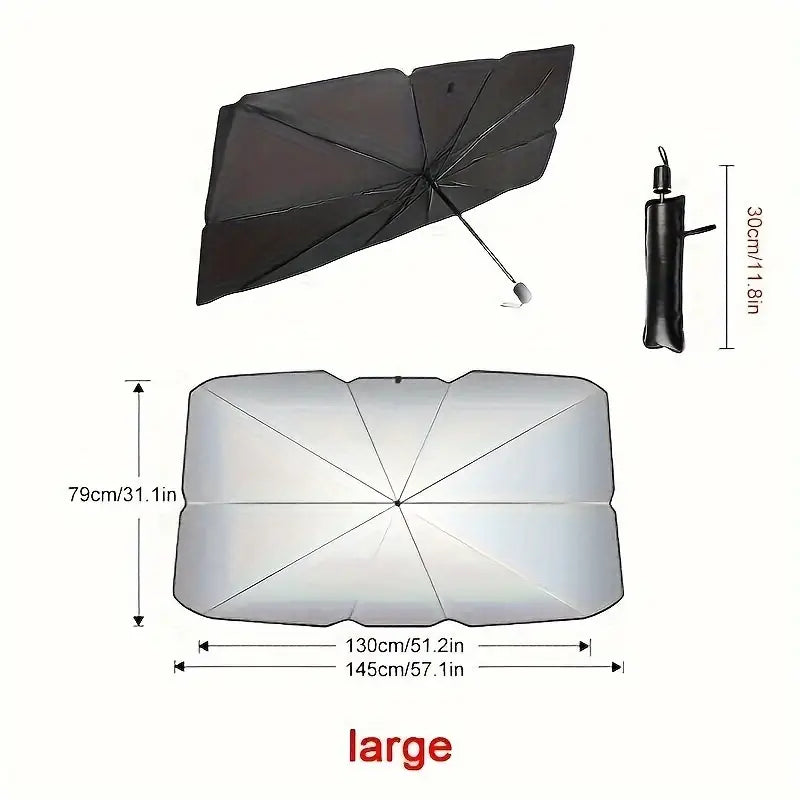 2 SET OF Foldable Car Windshield Sun Shade Umbrella | UV Protection & Heat Blocker for All Vehicles - DoorAndSteps E Commerce 