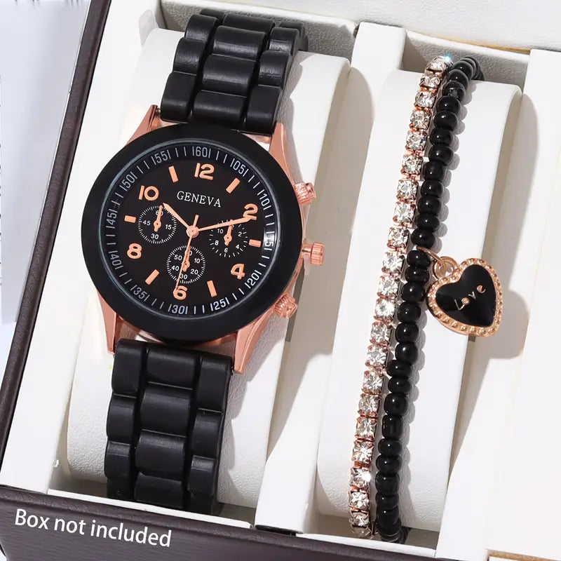 ⏱️ Stylish Couple Watch Set + Magnetic Heart Necklace – A Perfect Gift for Love & Friendship 💖 - DoorAndSteps E Commerce 