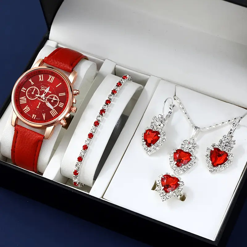 💖 Complete 5-in-1 Gift Set for Women – Timeless Elegance with a Sparkle of Love+ giftbox - DoorAndSteps E Commerce 